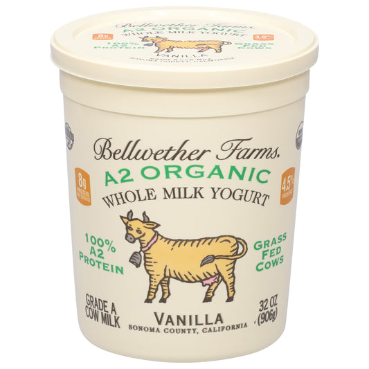 Bellwether Farms Whole Milk Cow Milk Vanilla Yogurt 32 oz