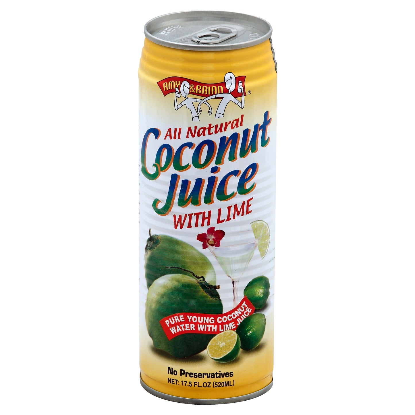 Amy & Brian Coconut Juice 17.5 oz - with Lime