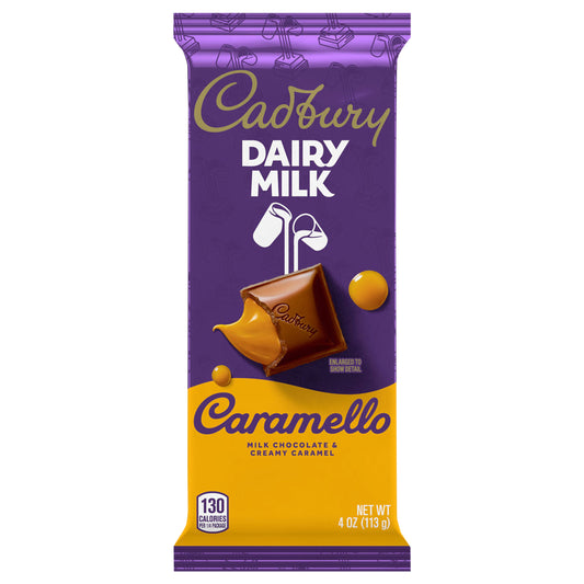 CADBURY DAIRY MILK CARAMELLO Milk Chocolate Caramel Candy Bar, 4 oz