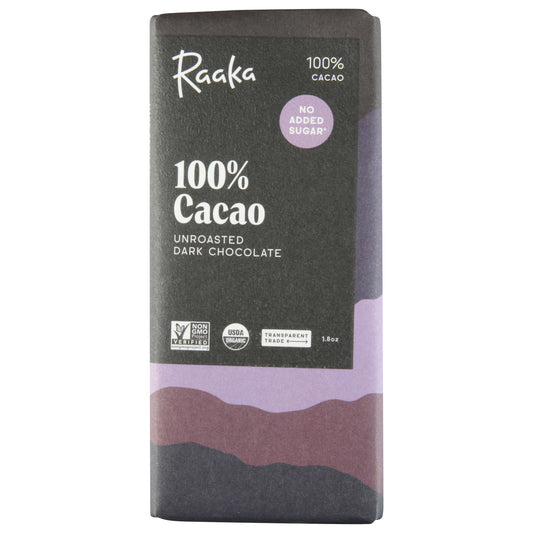 Raaka 100% Cacao Unroasted Dark Chocolate 1.8 oz