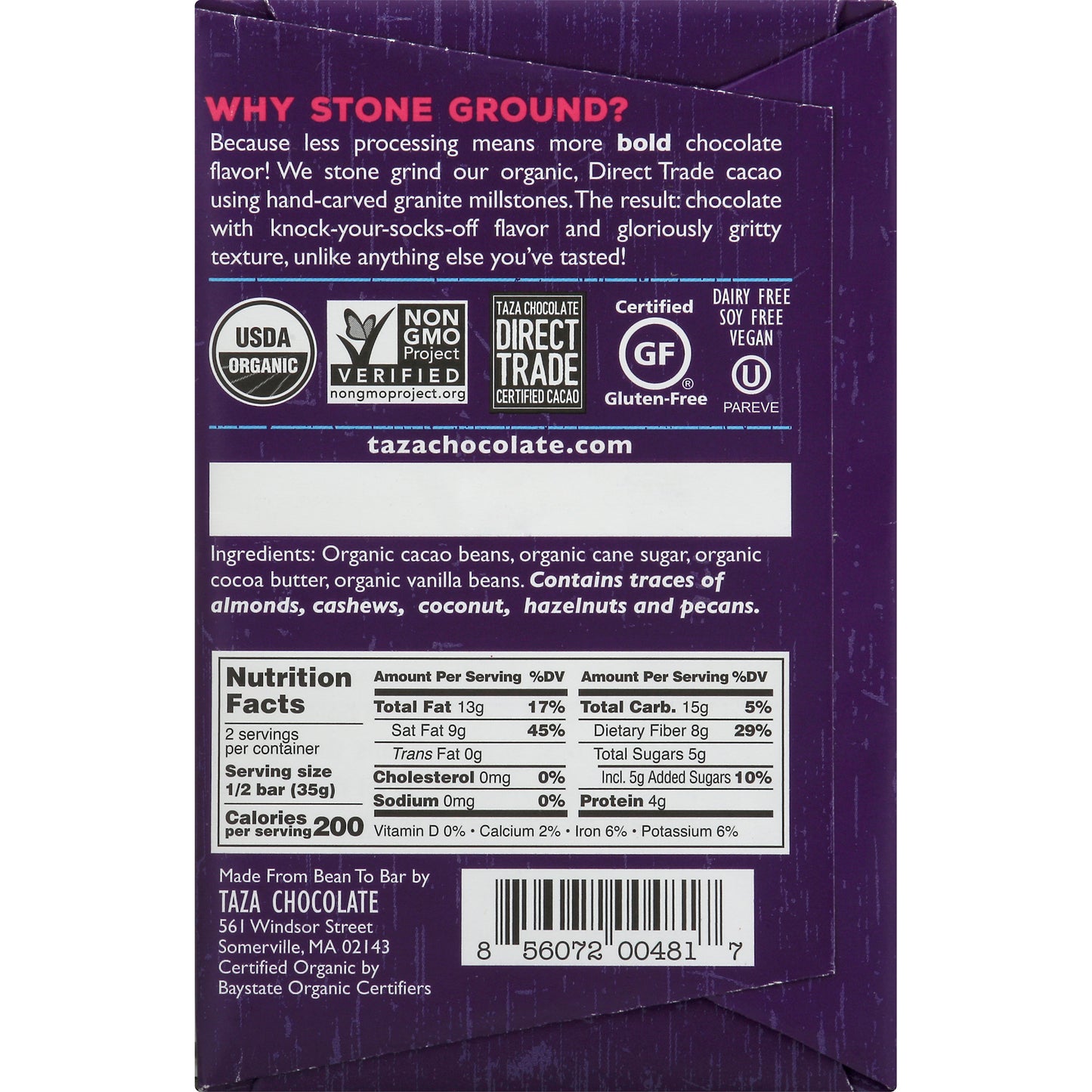 Taza Chocolate Dark Chocolate 2.5 oz - 87%