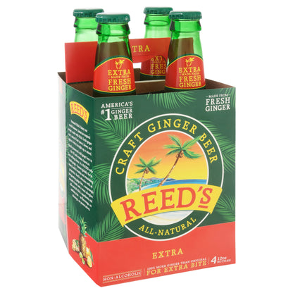 Reed's Extra Ginger Beer 4 Bottles 12 oz Bottle 4 ea