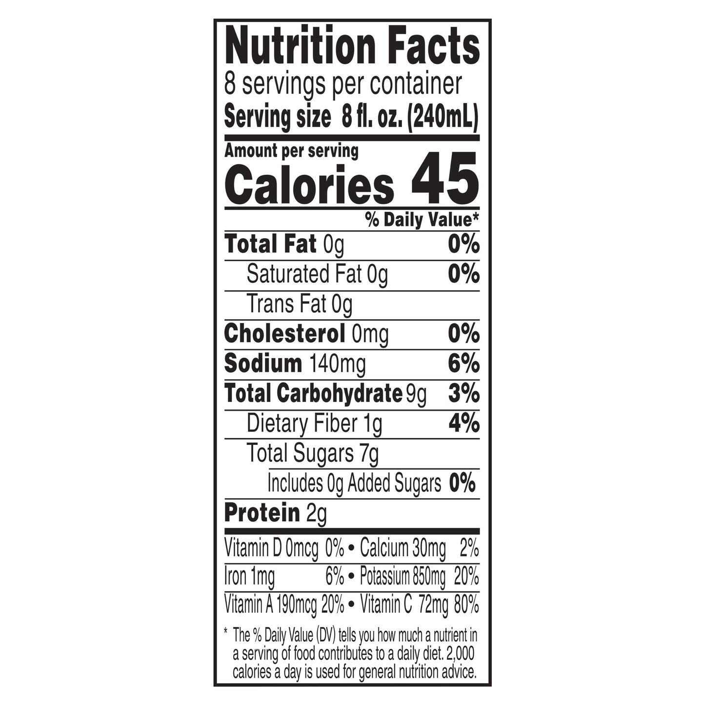 V8 Low Sodium Original 100% Vegetable Juice 64 fl oz