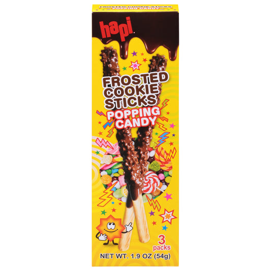 Hapi Frosted Popping Candy Cookies Sticks 3 ea