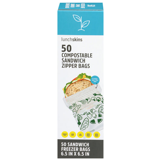 Lunchskins Compostable Sandwich Zipper Bags 50 Each
