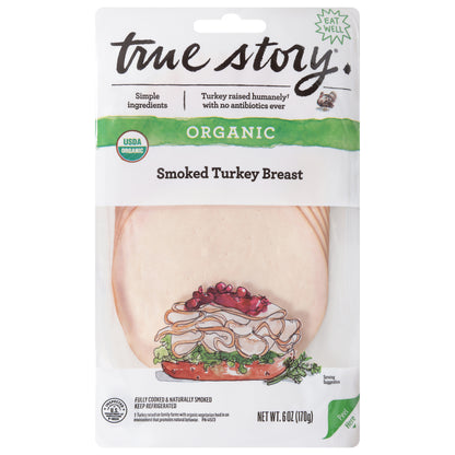 True Story Organic Smoked Turkey Breast 6 oz