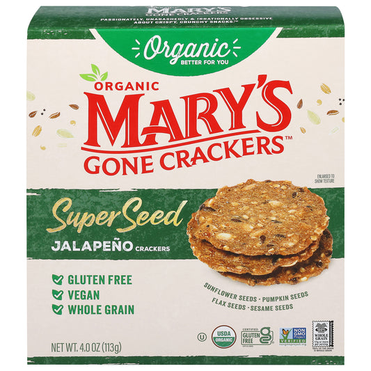 Mary's Gone Crackers Organic Super Seed Jalapeno Crackers 4.0 oz