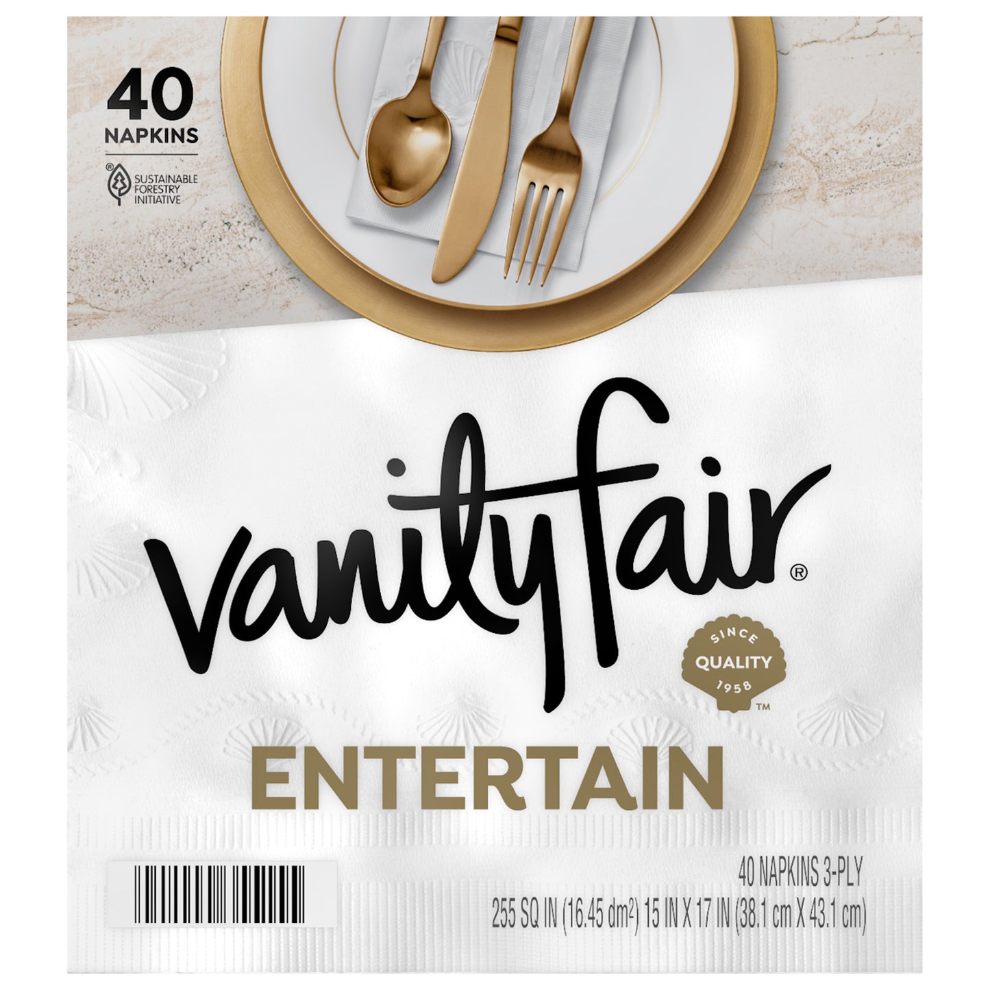 VANITY FAIR® ENTERTAIN PAPER NAPKINS, 40 COUNT