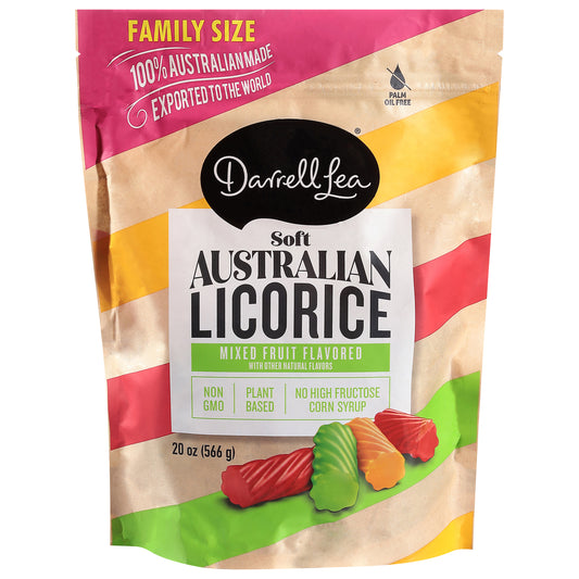 Darrell Lea Soft Australian Mixed Fruit Flavored Licorice Family Size 20 oz