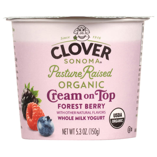 Clover Sonoma Organic Whole Milk Cream on Top Forest Berry Yogurt 5.3 oz