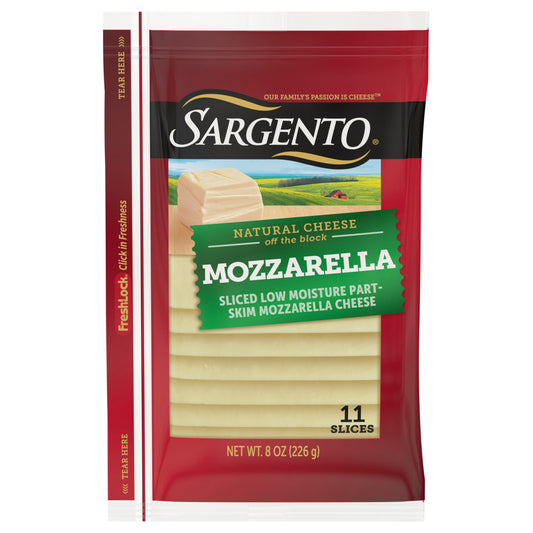 Sargento® Sliced Mozzarella Natural Cheese, 11 Slices