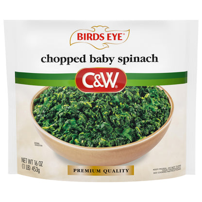 Birds Eye C&W Chopped Baby Spinach, Frozen Vegetable, 16 OZ