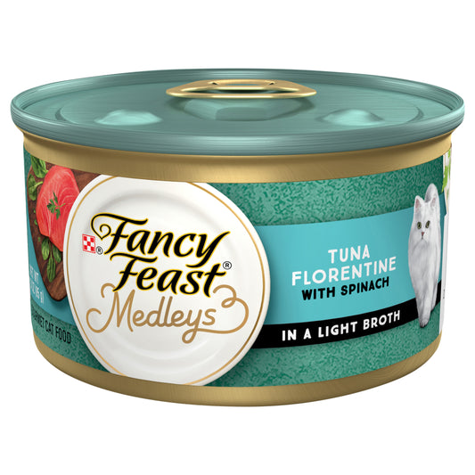 Purina Fancy Feast Wet Cat Food, Medleys Tuna Florentine With Garden Greens in a Delicate Sauce - 3 oz. Can