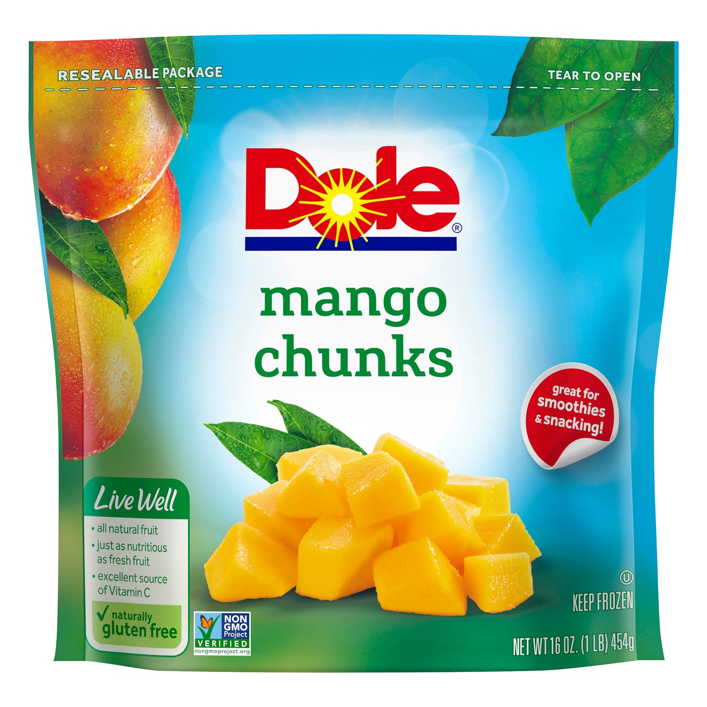 DOLE Frozen Mango Chunks, 16 Ounce Bag