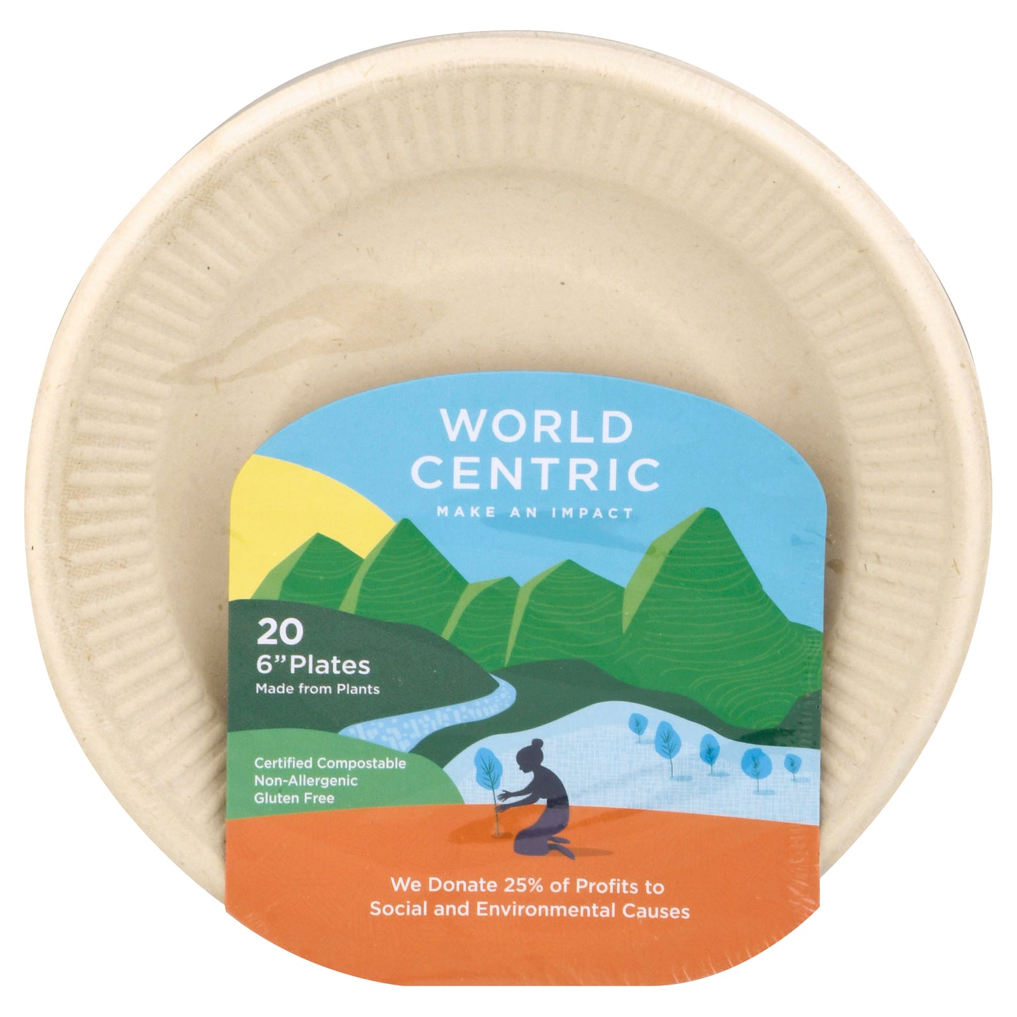World Centric 6 Inch Plates 20 ea