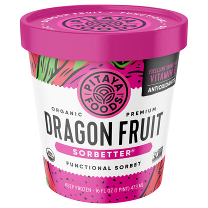 Pitaya Foods Organic Premium Sorbetter Dragon Fruit Sorbet 16 fl oz