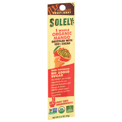 Solely Drizzled Mango, Drizzled with 100% Cacao Fruit Jerky 0.8 oz