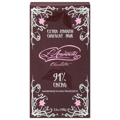 L'Amourette Extra Smooth 91% Cacao Dark Chocolate 3.5 oz