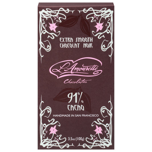 L'Amourette Extra Smooth 91% Cacao Dark Chocolate 3.5 oz