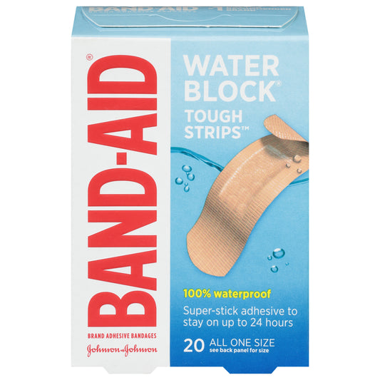 Band-Aid Water Block Tough Strips Adhesive Bandages All One Size 20 ea