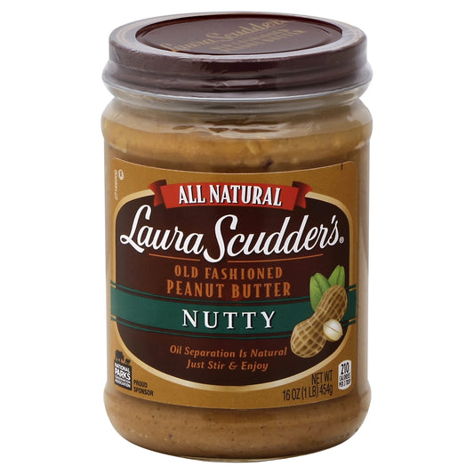 Laura Scudders Old Fashioned Peanut Butter 16 oz - Nutty Peanut Butter