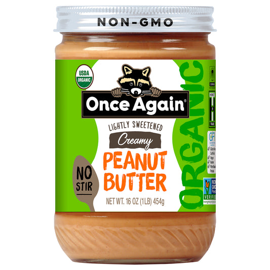 Once Again Organic Lightly Sweetened Creamy Peanut Butter 16 oz