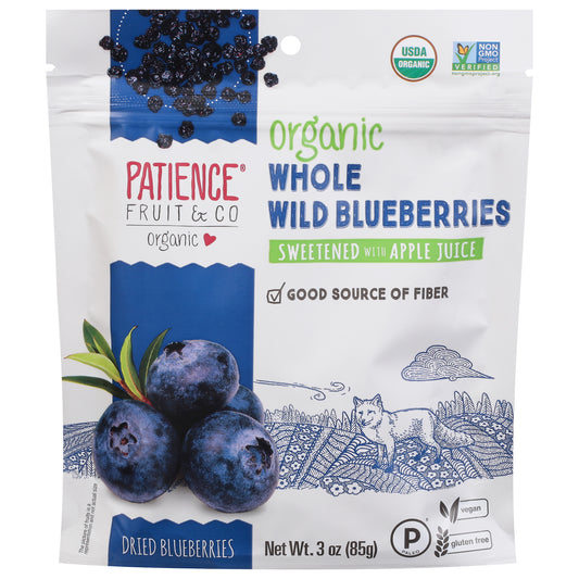 Patience Fruit & Co Whole Organic Wild Blueberries 3 oz