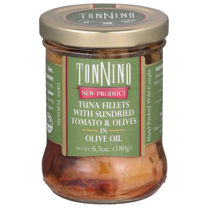 Tonnino Tuna Fillets with Sundried Tomato & Olives in Olive Oil 6.3 oz