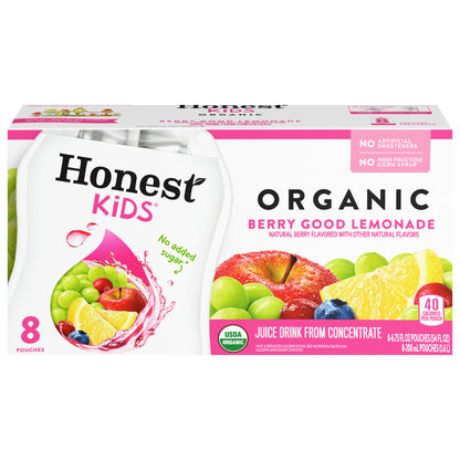 Honest Kids Berry Good Lemonade Pouches, 6.75 fl oz, 8 Pack