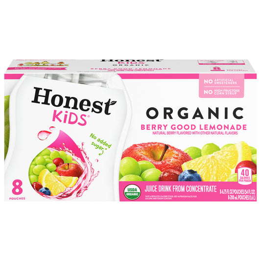 Honest Kids Berry Good Lemonade Pouches, 6.75 fl oz, 8 Pack