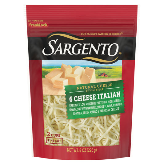 Sargento® Shredded 6 Cheese Italian Natural Cheese, 8 oz.