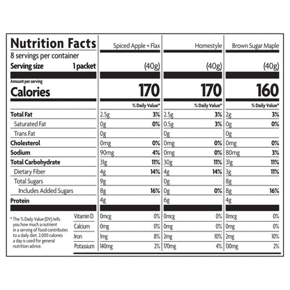 Nature's Path Organic Variety Pack Gluten Free Oatmeal 11oz Box
