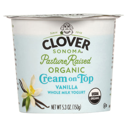 Clover Sonoma Organic Whole Milk Cream on Top Vanilla Yogurt 5.3 oz
