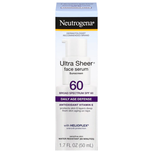 Neutrogena Ultra Sheer Face Serum Broad Spectrum SPF 60 Sunscreen 1.7 fl oz