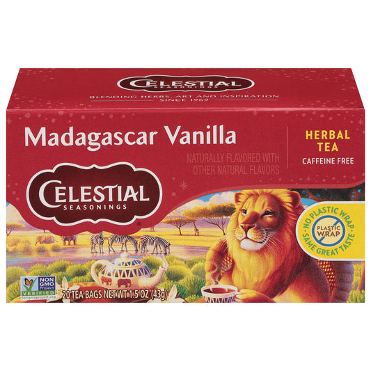 Celestial Seasonings Caffeine Free Madagascar Vanilla Herbal Tea 20 Tea Bags