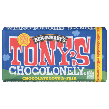 Tony's Chocolonely Ben & Jerry's Dark Milk Chocolate with Brownie 6.35 oz