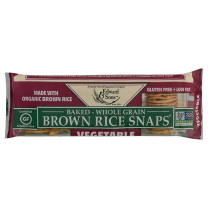 Edward & Sons Vegetable Brown Rice Snaps 3.5 oz Bag