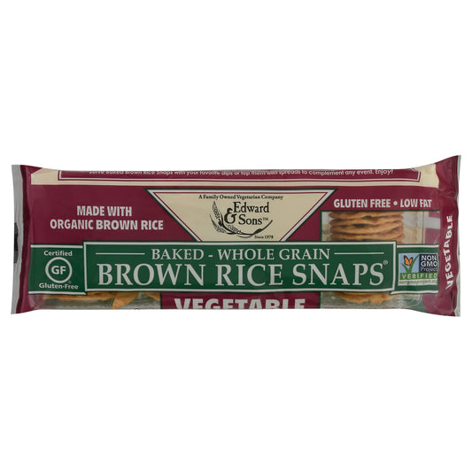 Edward & Sons Vegetable Brown Rice Snaps 3.5 oz Bag
