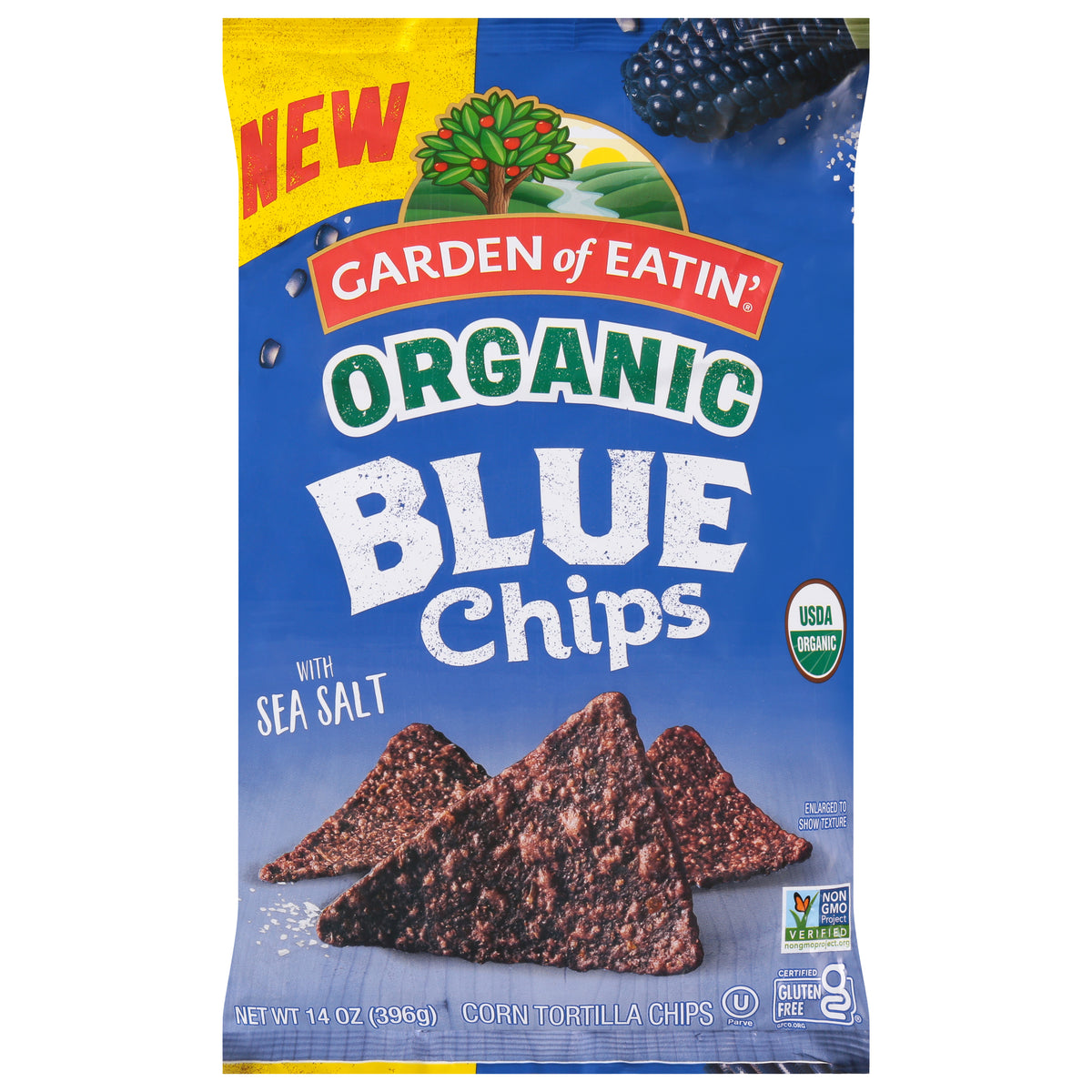 Garden of Eatin' Organic Blue Corn Tortilla Chips with Sea Salt 14 oz